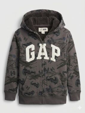 GAP Kids x Star Wars Sherpa-Lined Full-Zip Hoodie - Boys Medium (8)
